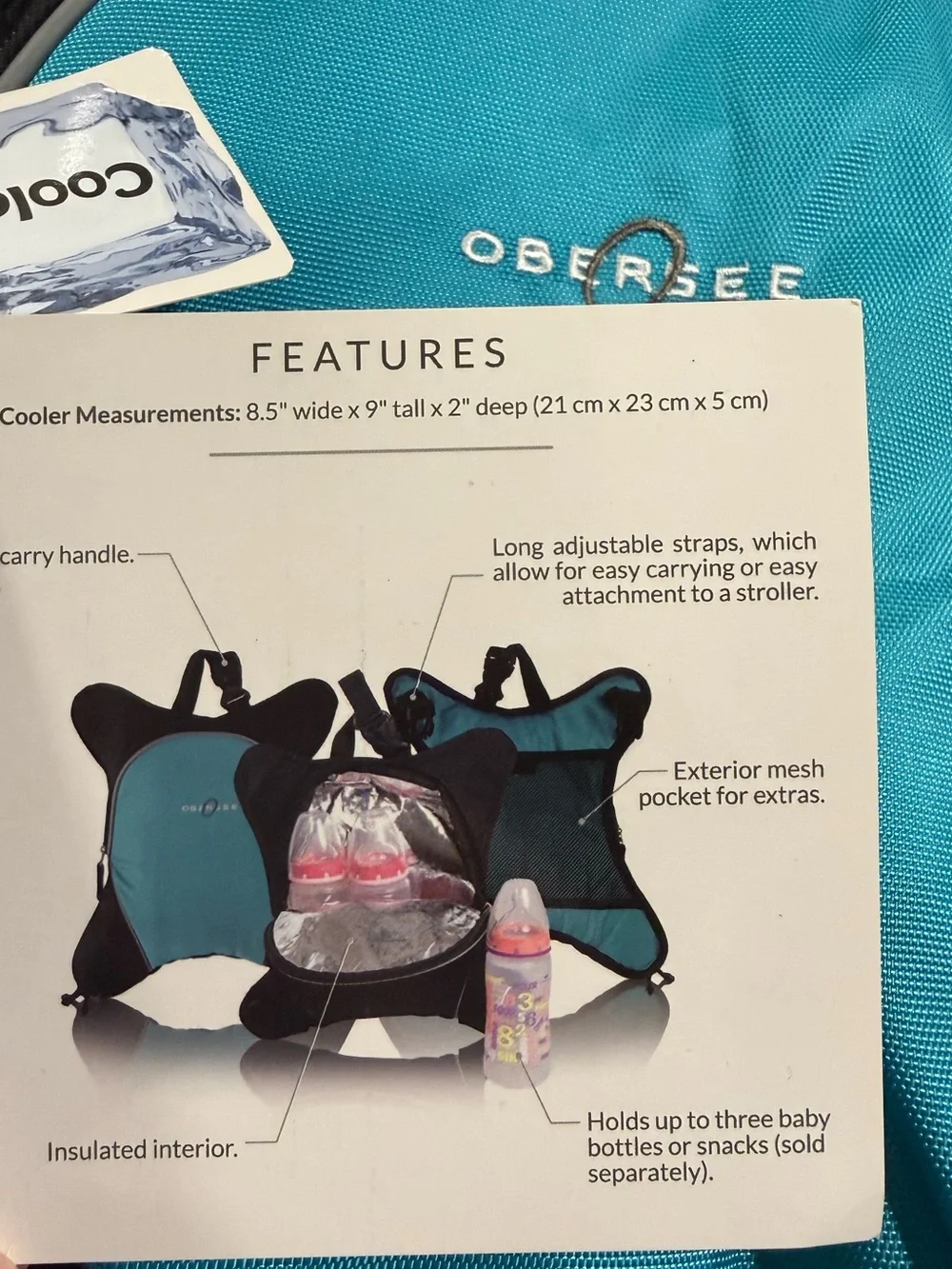 Obersee Diaper Backpack with Baby Bottle Cooler